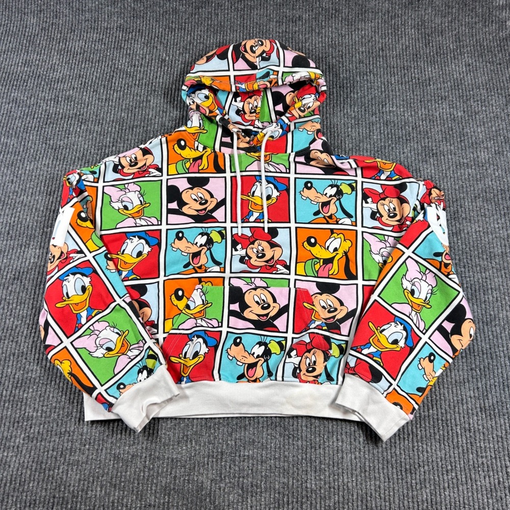 Disney Parks Hoodie Women's L Walt Disney World Mickey Mouse Friends‎ Comic Crop - Picture 2 of 6